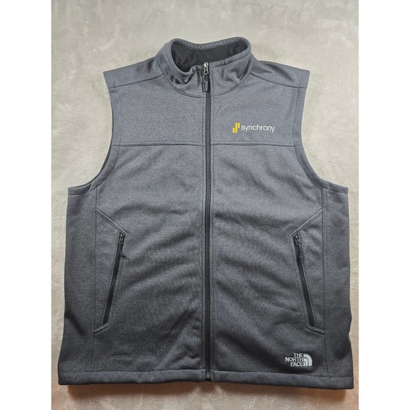 The North Face Vest Mens XL Gray Full Zip Windwall Sleeveless Ridgewall *Logo - Picture 1 of 12
